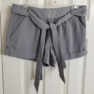 Cute Gray Express Shorts w/ Tie Waist